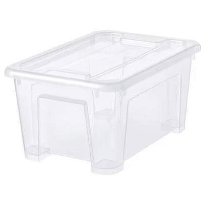 IKEA SAMLA Box with lid, transparent | IKEA Secondary storage boxes | IKEA Storage boxes & baskets | IKEA Small storage & organisers | Eachdaykart