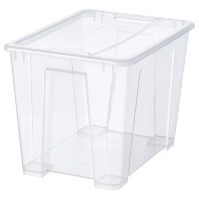 IKEA SAMLA Box with lid, transparent | IKEA Secondary storage boxes | IKEA Storage boxes & baskets | IKEA Small storage & organisers | Eachdaykart