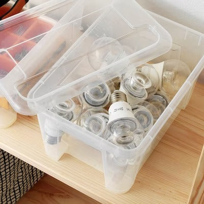 IKEA SAMLA Box with lid, transparent | IKEA Secondary storage boxes | IKEA Storage boxes & baskets | IKEA Small storage & organisers | Eachdaykart