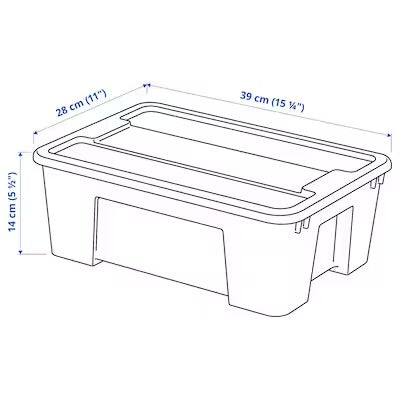 IKEA SAMLA Box with lid, transparent | IKEA Secondary storage boxes | IKEA Storage boxes & baskets | IKEA Small storage & organisers | Eachdaykart