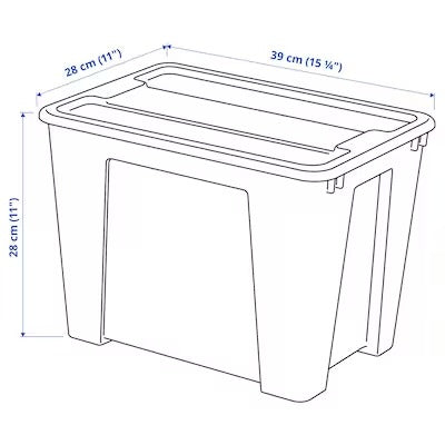 IKEA SAMLA Box with lid, transparent | IKEA Secondary storage boxes | IKEA Storage boxes & baskets | IKEA Small storage & organisers | Eachdaykart