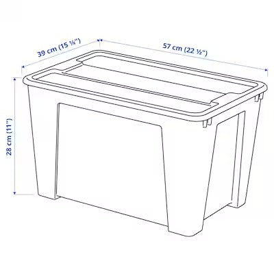 IKEA SAMLA Box with lid, transparent | IKEA Secondary storage boxes | IKEA Storage boxes & baskets | IKEA Small storage & organisers | Eachdaykart
