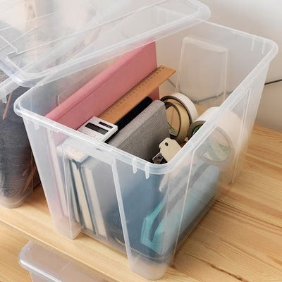 IKEA SAMLA Lid for box 11/22 l, transparent | IKEA Secondary storage boxes | IKEA Storage boxes & baskets | IKEA Small storage & organisers | Eachdaykart