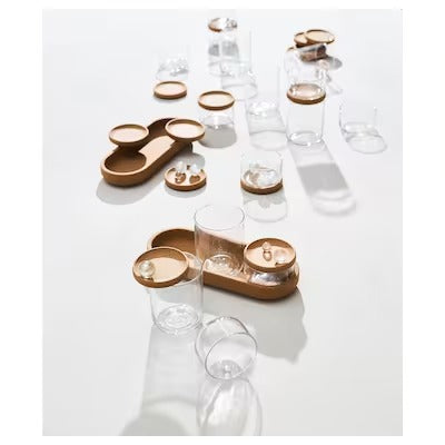 IKEA SAXBORGA Jar with lid and tray, set of 5, glass cork | IKEA Bathroom boxes & baskets | IKEA Storage boxes & baskets | IKEA Small storage & organisers | Eachdaykart