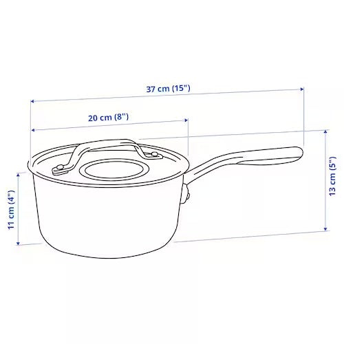 IKEA SENSUELL Saucepan with lid, stainless steel/grey | IKEA Pots & sauce pans | Eachdaykart