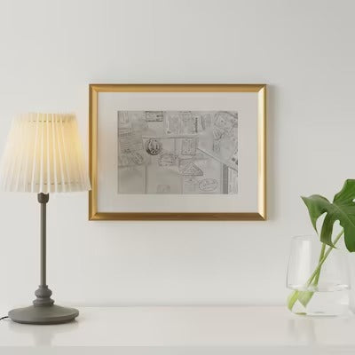 IKEA SILVERHOJDEN Frame, gold-colour | IKEA Picture & photo frames | IKEA Frames & pictures | Eachdaykart