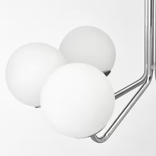 IKEA SIMRISHAMN Chandelier, 7-armed, chrome-plated/opal white glass | IKEA ceiling lights | Eachdaykart