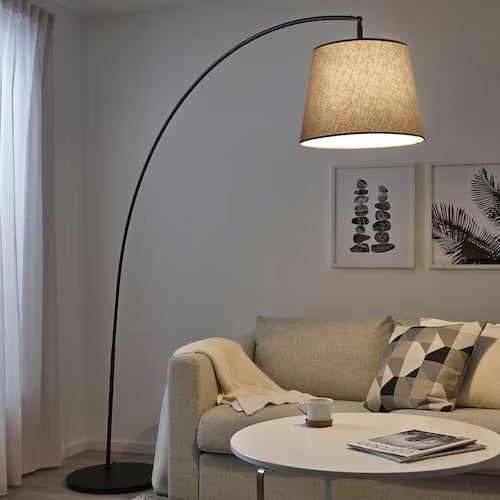 IKEA SKOTTORP / SKAFTET Floor lamp, arched, light grey | IKEA Floor Lamps | Eachdaykart