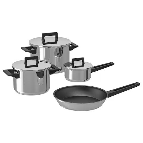 IKEA SNITSIG 7-piece cookware set, stainless steel | IKEA Pots & sauce pans | Eachdaykart