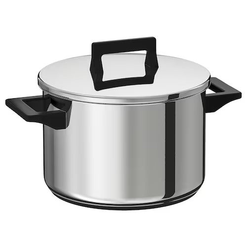 IKEA SNITSIG Pot with lid, stainless steel | IKEA Pots & sauce pans | Eachdaykart