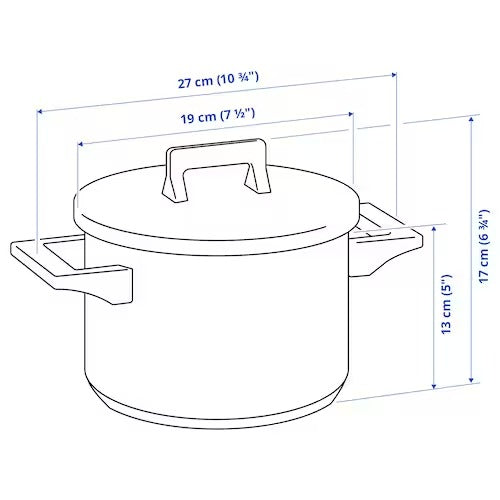 IKEA SNITSIG Pot with lid, stainless steel | IKEA Pots & sauce pans | Eachdaykart