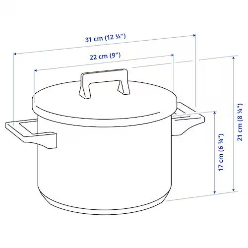 IKEA SNITSIG Pot with lid, stainless steel | IKEA Pots & sauce pans | Eachdaykart