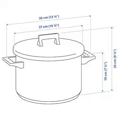 IKEA SNITSIG Topf mit Deckel, Edelstahl | IKEA Töpfe und Soßenpfannen | Everydaykart