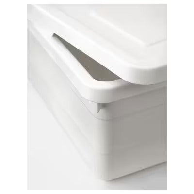 IKEA SOCKERBIT Box with lid, white | IKEA Paper & media boxes | IKEA Storage boxes & baskets | IKEA Small storage & organisers | Eachdaykart