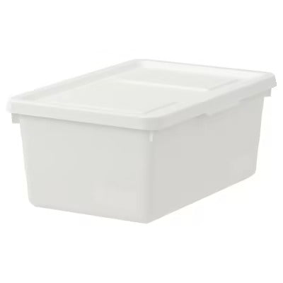 IKEA SOCKERBIT Box with lid, white | IKEA Paper & media boxes | IKEA Storage boxes & baskets | IKEA Small storage & organisers | Eachdaykart