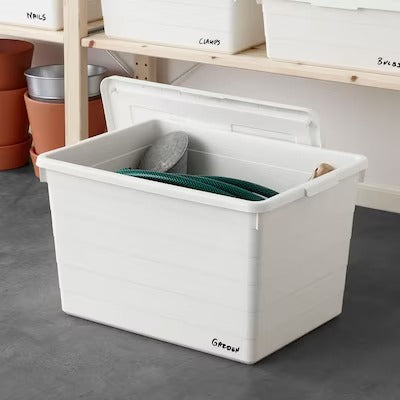IKEA SOCKERBIT Box with lid, white | IKEA Paper & media boxes | IKEA Storage boxes & baskets | IKEA Small storage & organisers | Eachdaykart