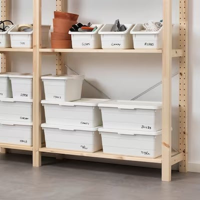 IKEA SOCKERBIT Box with lid, white | IKEA Paper & media boxes | IKEA Storage boxes & baskets | IKEA Small storage & organisers | Eachdaykart
