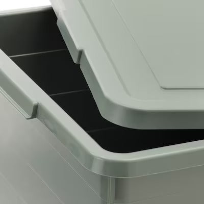 IKEA SOCKERBIT Storage box with lid, grey-green | IKEA Paper & media boxes | IKEA Storage boxes & baskets | IKEA Small storage & organisers | Eachdaykart