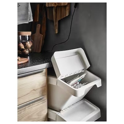 IKEA SORTERA Waste sorting bin with lid, white | IKEA Secondary storage boxes | IKEA Storage boxes & baskets | IKEA Small storage & organisers | Eachdaykart