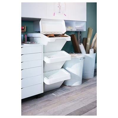 IKEA SORTERA Waste sorting bin with lid, white | IKEA Secondary storage boxes | IKEA Storage boxes & baskets | IKEA Small storage & organisers | Eachdaykart