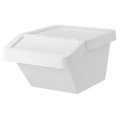 IKEA SORTERA Waste sorting bin with lid, white | IKEA Secondary storage boxes | IKEA Storage boxes & baskets | IKEA Small storage & organisers | Eachdaykart
