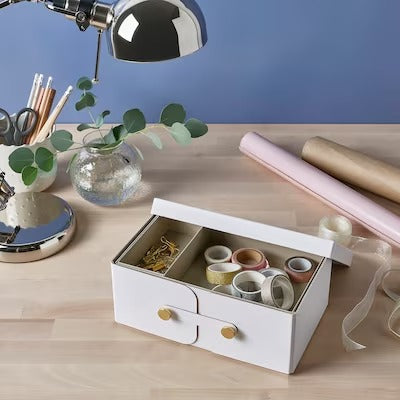 IKEA SPINNROCK Box with compartments, white | IKEA Paper & media boxes | IKEA Storage boxes & baskets | IKEA Small storage & organisers | Eachdaykart