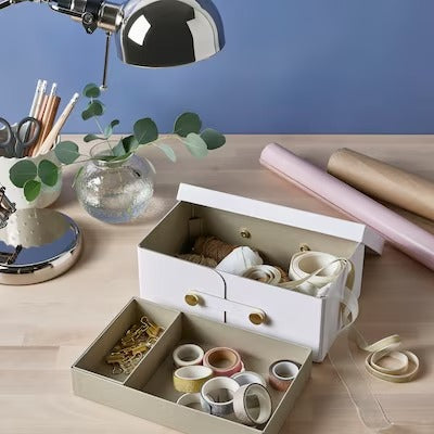 IKEA SPINNROCK Box with compartments, white | IKEA Paper & media boxes | IKEA Storage boxes & baskets | IKEA Small storage & organisers | Eachdaykart