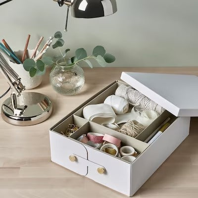 IKEA SPINNROCK Box with compartments, white | IKEA Paper & media boxes | IKEA Storage boxes & baskets | IKEA Small storage & organisers | Eachdaykart