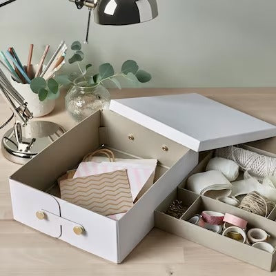 IKEA SPINNROCK Box with compartments, white | IKEA Paper & media boxes | IKEA Storage boxes & baskets | IKEA Small storage & organisers | Eachdaykart