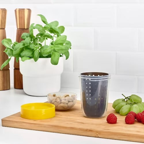 IKEA SPLITTERNY Snack container, grey/yellow | Food containers | Storage & organisation | Eachdaykart