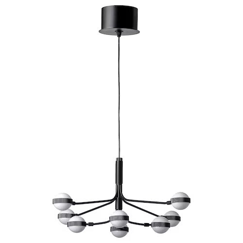 IKEA STORSLINGA LED chandelier, 8-armed, black/white | IKEA ceiling lights | Eachdaykart