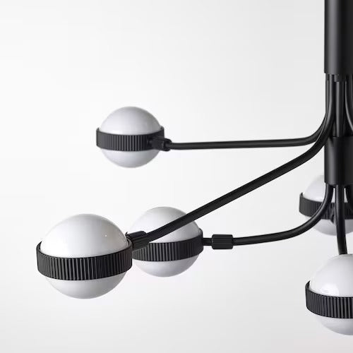IKEA STORSLINGA LED chandelier, 8-armed, black/white | IKEA ceiling lights | Eachdaykart