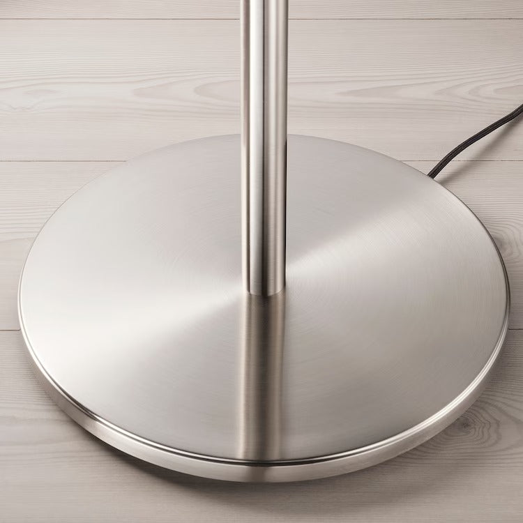 IKEA TALLBYN Floor Lamp Nickel Plated Opal White Glass