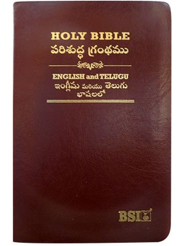 Telugu English Royal Diglot bible Korean Print Brown color with Leather binding | Telugu Bibles | Telugu Koran Print Bibles