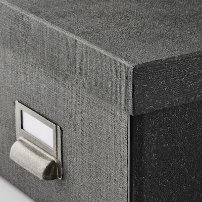 IKEA TJOG Storage box with lid, dark grey | IKEA Paper & media boxes | IKEA Storage boxes & baskets | IKEA Small storage & organisers | Eachdaykart