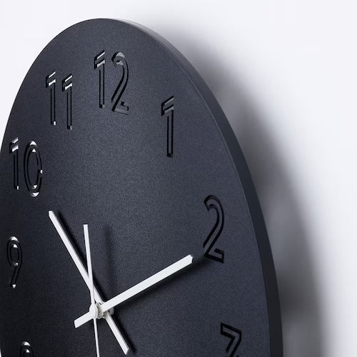 IKEA TUNNIS Wall clock, low-voltage/black | IKEA Wall & table clocks | Eachdaykart
