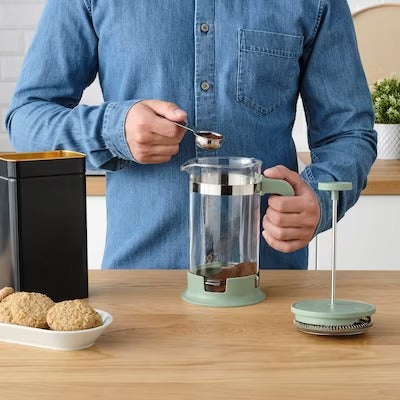 IKEA UPPHETTA Coffee/tea maker, glass/stainless steel light green | IKEA Coffee makers & accessories | IKEA Coffee & tea | Eachdaykart