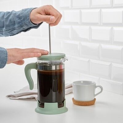 IKEA UPPHETTA Coffee/tea maker, glass/stainless steel light green | IKEA Coffee makers & accessories | IKEA Coffee & tea | Eachdaykart