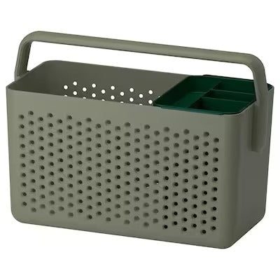 IKEA UPPRAMEN Storage basket, grey-green | IKEA Bathroom boxes & baskets | Eachdaykart