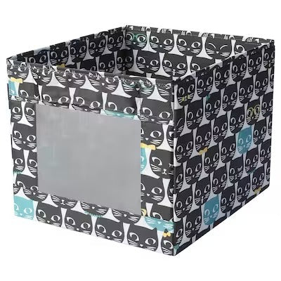 IKEA UPPRYMD Box, white/black patterned | IKEA Children's boxes & baskets | IKEA Storage boxes & baskets | IKEA Small storage & organisers | Eachdaykart