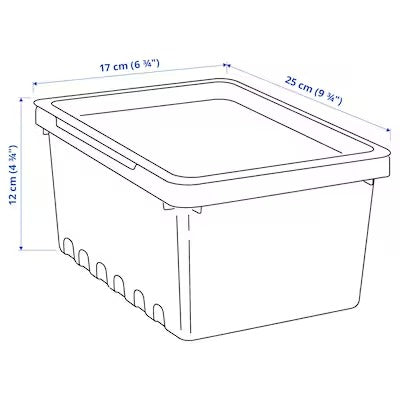 IKEA UPPSNOFSAD Storage box with lid, black | IKEA Secondary storage boxes | IKEA Storage boxes & baskets | IKEA Small storage & organisers | Eachdaykart