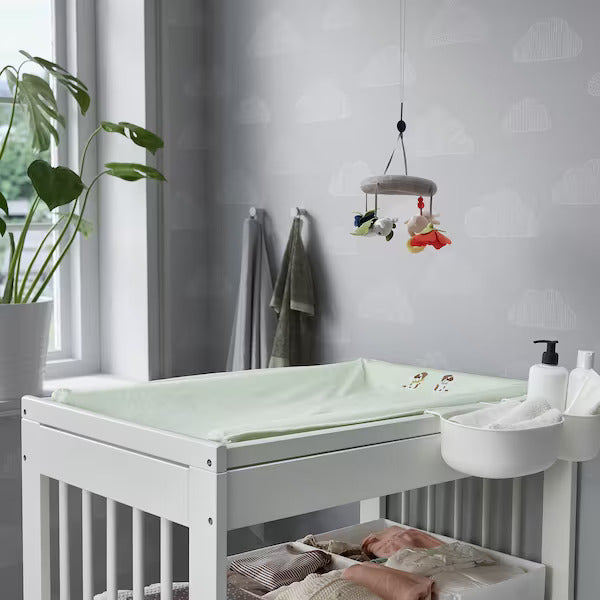 IKEA VADRA Cover for babycare mat, puppy pattern/light green | Eachdaykart