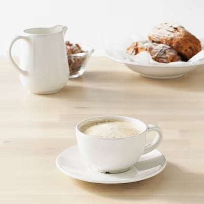 IKEA VARDAGEN Coffee cup and saucer, off-white | IKEA Mugs & cups | IKEA Coffee & tea | Eachdaykart