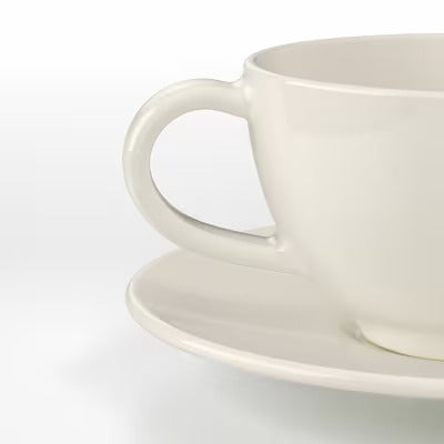 IKEA VARDAGEN Teacup with saucer, off-white | IKEA Mugs & cups | IKEA Coffee & tea | Eachdaykart